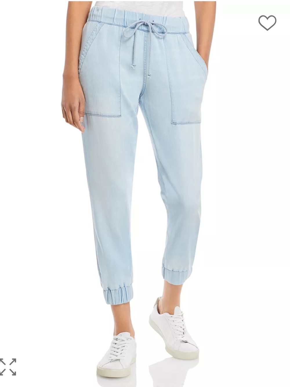 BELLA DAHL LIGHT BLUE DRAWSTRING WAIST POCKETS CHAMBRAY JOGGER PANTS SZ S
